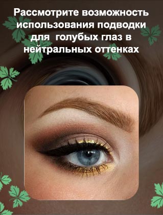 Коричневая подводка для голубых глаз